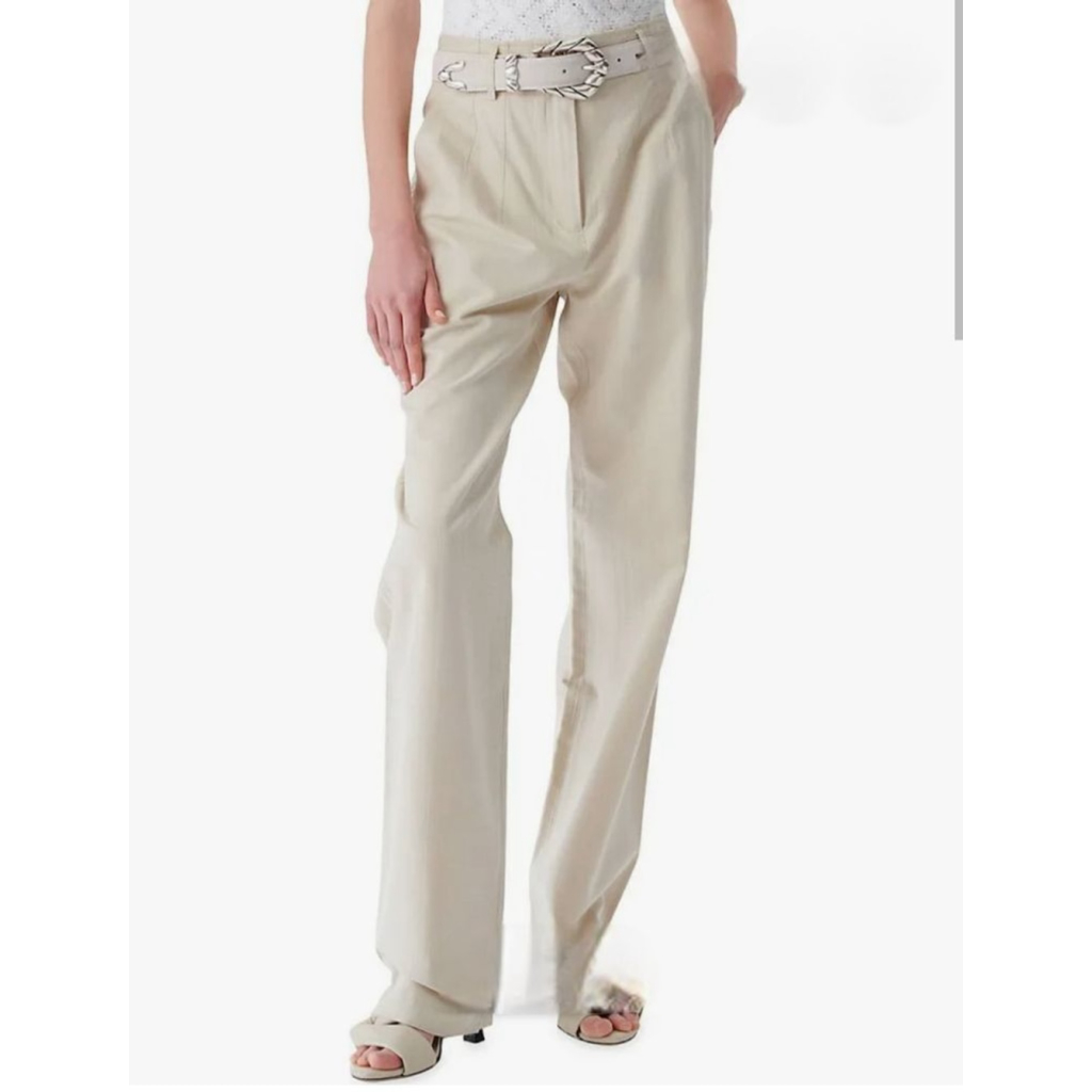 Iro Nwt 425 Philia High Waisted Trousers Champagne 128 Size 36 4